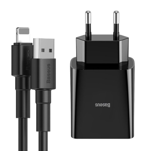 Сетевое зарядное устройство Baseus DZ-HW Speed Mini Dual U Travel Charger 10.5W Charging Sets (EU) с кабелем USB For iP 2.4A 1m (TZCCFS-R01, TZCCFS-R02) Сетевое зарядное устройство Baseus DZ-HW Speed Mini Dual U Travel Charger 10.5W Charging Sets (EU) с кабелем USB For iP 2.4A 1m (TZCCFS-R01, TZCCFS-R02)