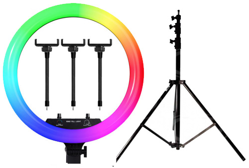 Набор: Светодиодная цветная кольцевая лампа RGB LED MJ-18 Soft Ring Light (45 см) + Штатив 210 см. Набор: Светодиодная цветная кольцевая лампа RGB LED MJ-18 Soft Ring Light (45 см) + Штатив 210 см.
