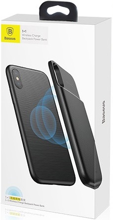 Чехол-аккумулятор Baseus 1+1 Wireless Charge Backpack Power Bank 5000 mAh (ACAPIPHX-ABJ01) Чехол-аккумулятор Baseus 1+1 Wireless Charge Backpack Power Bank 5000 mAh (ACAPIPHX-ABJ01)