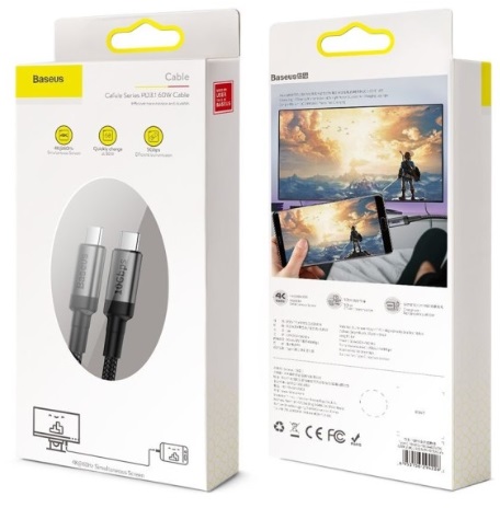 Кабель Baseus Cafule Series PD3.1 60W Cable 1м 5Gbps (CATKLF-RV1, CATKLF-RG1) Кабель Baseus Cafule Series PD3.1 60W Cable 1м 5Gbps (CATKLF-RV1, CATKLF-RG1)