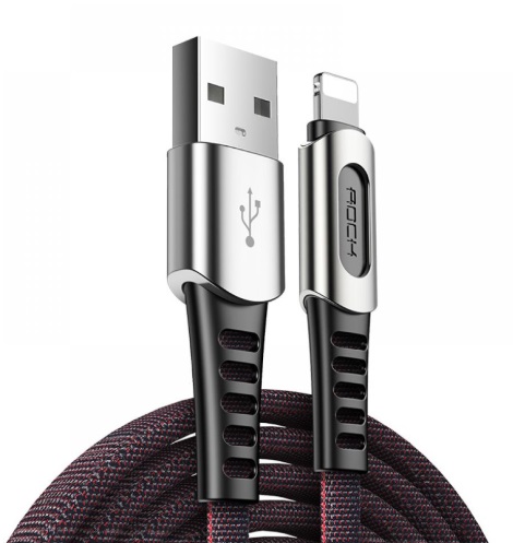 Кабель Rock Lightning Zn-Alloy Charge & Sync Cable M8 (RCB0694) USB - Lightning 1м Кабель Rock Lightning Zn-Alloy Charge & Sync Cable M8 (RCB0694) USB - Lightning 1м