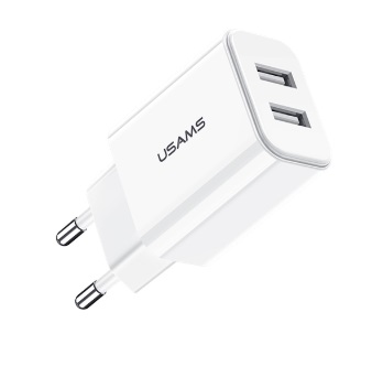 Сетевое зарядное устройство USAMS US-CC067 T13 Dual USB Travel Charger (EU) Сетевое зарядное устройство USAMS US-CC067 T13 Dual USB Travel Charger (EU)