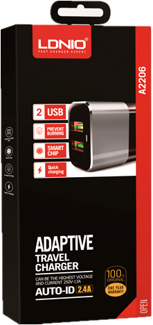 Зарядное устройство Ldnio 2 USB 2.4A + micro кабель (A2206) Зарядное устройство Ldnio 2 USB 2.4A + micro кабель (A2206)