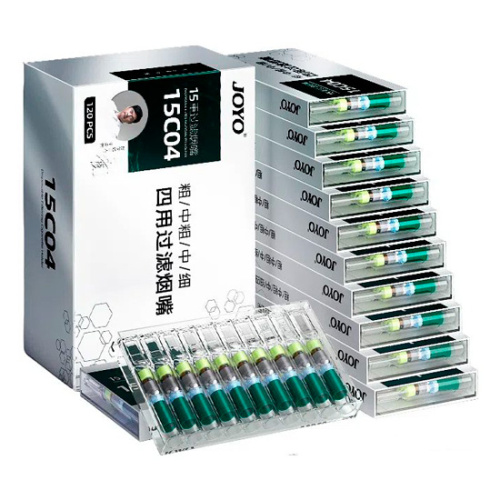 Мундштук для сигарет JOYO (15С04) с пятнадцатью фильтрами грубой, средней и тонкой очистки (10 шт.)-(120 шт. Большая упаковка) Мундштук для сигарет JOYO (15С04) с пятнадцатью фильтрами грубой, средней и тонкой очистки (10 шт.)-(120 шт. Большая упаковка)