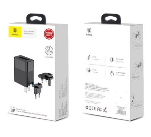 Сетевое зарядное устройство Baseus Duke Universal Travel 3 in 1 (CCALL-GJ01) 3 x USB Сетевое зарядное устройство Baseus Duke Universal Travel 3 in 1 (CCALL-GJ01) 3 x USB