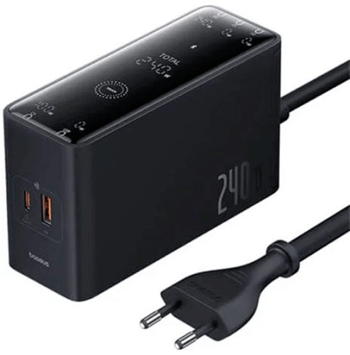Сетевое зарядное устройство Baseus Digital GaN Intelligent Desktop Fast Charger 3C+U+DC 240W EU (P10163901113-00)