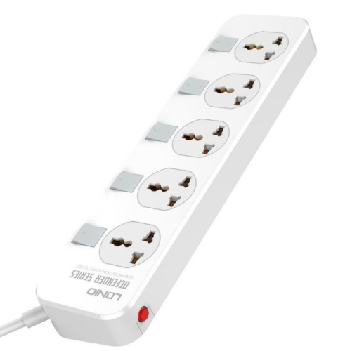 Сетевой фильтр LDNIO SC5006 Defender Series 2500W, 5 розеток (EU, US, UK), 2м
