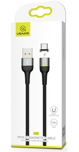 Кабель магнитный USAMS U28 USB - Type-C 1м, 9V 2A / 5V 3A