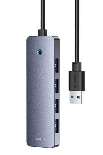 Хаб USB концентратор Baseus UltraJoy Series 4-Port HUB Lite 200см (USB-A - USB 3.0*4+USB-C 5V) B0005280B811-07