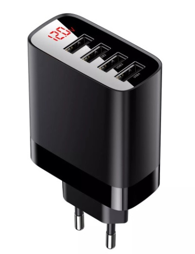 Сетевое зарядное устройство Baseus Mirror Lake Digital Display 4USB Travel Charger 30W (CCJMHB-B01, CCJMHB-B02) BS-E914
