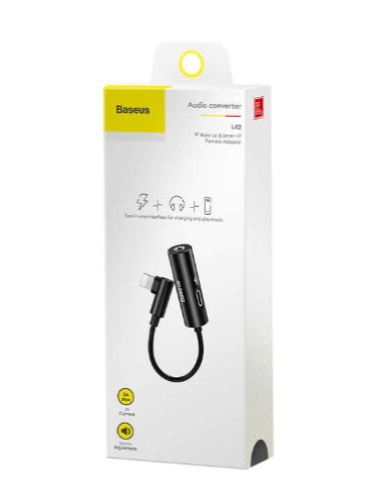 Аудио переходник Baseus L42 Lightning (Папа) - Lightning /3.5 mm (Мама) (CALL42-01,  CALL42-S1, CALL42-91)