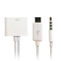 Адаптер Micro USB to 30 Pin Speaker Dock 3.5mm Audio