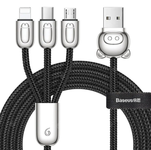 Кабель Baseus Three Little Pigs 3-in-1 Cable 1.2м USB - Lightning, Type-C, Micro USB (CAMLT-PG01, CAMLT-PG03, CAMLT-PG09) Кабель Baseus Three Little Pigs 3-in-1 Cable 1.2м USB - Lightning, Type-C, Micro USB (CAMLT-PG01, CAMLT-PG03, CAMLT-PG09)