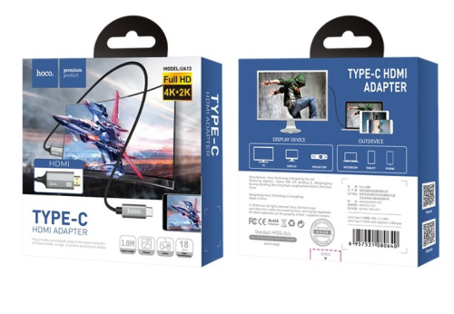 Кабель Hoco Type-C HDMI Adapter 1.8м (UA13)