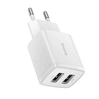 Сетевое зарядное устройство Baseus Compact Charger 2xUSB 10.5W （CCXJ010201，CCXJ010202）