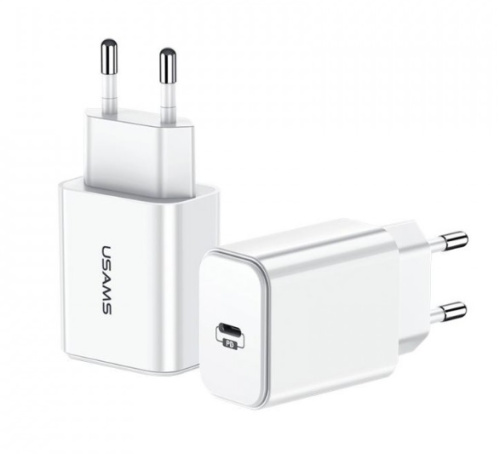 Сетевое зарядное устройство USAMS US-CC069 T14 PD Fast Travel USB Charger (EU) 18W