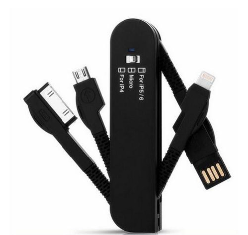 Кабель карманный складной 3 в 1  USB Lightning + Apple 30pin + Micro USB