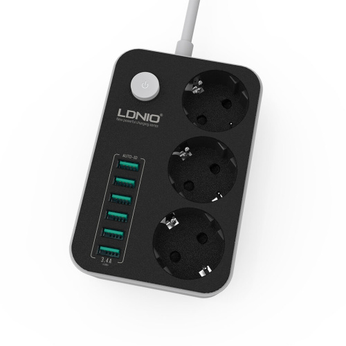 Сетевой удлинитель Ldnio Power Socket 3 розетки 6 USB (SE3631) 2 метра