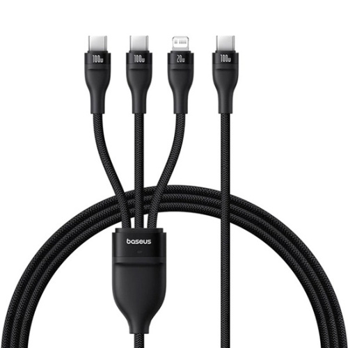 Кабель Baseus Flash Series 3 One-for-three Fast Charging Cable Type-C to C+C+L 100W 1.5m (P10377502111-00)