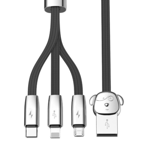 Кабель Baseus FuWang 3-in-1 Cable For IP+Micro+Type-C (CAMLT-AFW01) 1.2м Кабель Baseus FuWang 3-in-1 Cable For IP+Micro+Type-C (CAMLT-AFW01) 1.2м