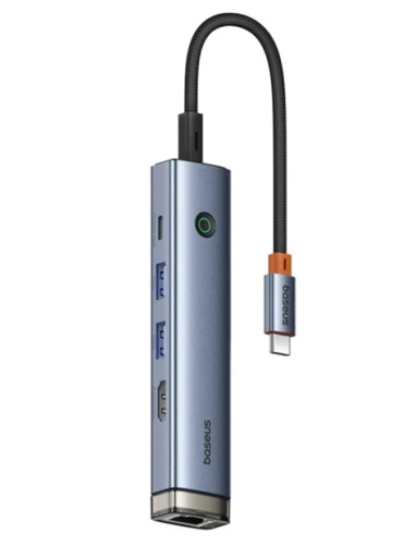 Хаб Baseus UltraJoy Series 5-Port HUB AIR (Type-C to HDMI4K@60Hz*1 + USB 3.0*2 + PD*1 + RJ45*1) B00052801811-03