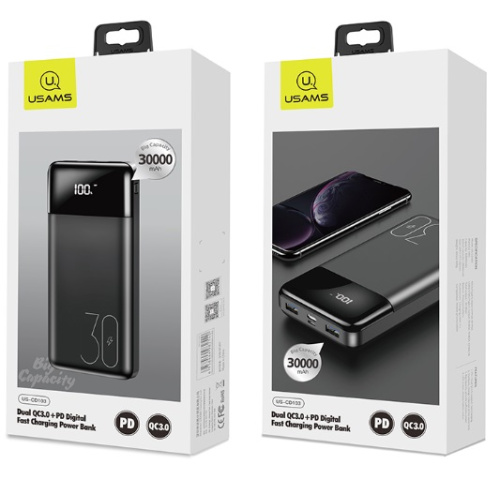 Внешний аккумулятор USAMS US-CD103 PB38 Dual QC3.0+PD Digital Fast Charging Power Bank 30000mAh