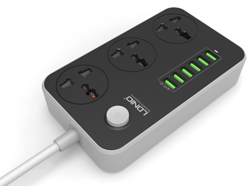 Сетевой фильтр Ldnio Power Strip 3 розетки 6 USB (SC3604)