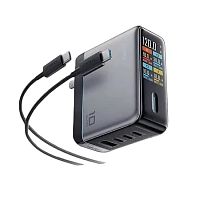 Сетевое зарядное устройство с дисплеем и кабелем CUKTECH 10 GaN Ultra 120W Max 4-порта (AD1204UE)
