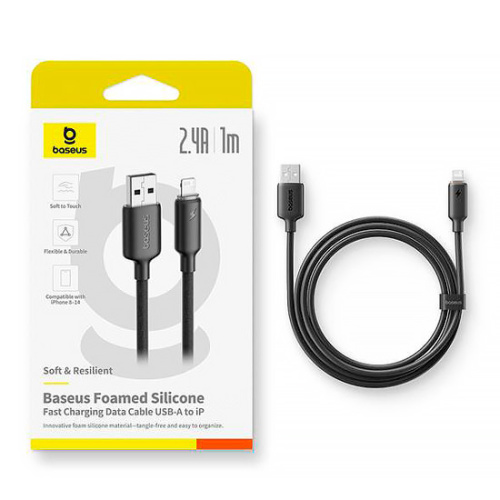 Кабель Baseus Foamed Silicone Fast Charging Data Cable USB-A to iP 2.4A 1 метр (E0426900)