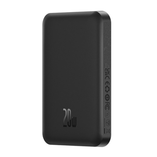 Внешний аккумулятор с беспроводной зарядкой Baseus Magnetic Mini Wireless Fast Charge Power Bank 5000mAh 20W (P10022106222-00, P10022106112-00) с кабелем Type-C to Type-C (20V/3A) 30cm