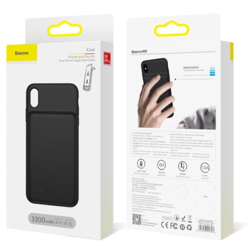 Чехол-аккумулятор Baseus Liquid Silicone Gel Smart Power For iP X / XS 5.8inch, 3300 mAh (ACAPIPH58-ABJ01 , ACAPIPH58-ABJ02)