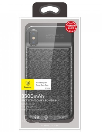 Чехол-аккумулятор Baseus Plaid Backpack Power Bank 3500 mAh (ACAPIPHX-BJ) для iPhone X Чехол-аккумулятор Baseus Plaid Backpack Power Bank 3500 mAh (ACAPIPHX-BJ) для iPhone X