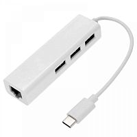Адаптер USB Type-C to Ethernet Lan 3 Port USB Hub
