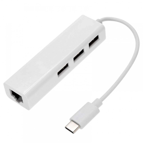 Адаптер USB Type-C to Ethernet Lan 3 Port USB Hub