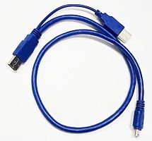 Кабель Mini USB -  USB 3.0 с дополнительным питанием 0.5м