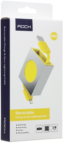 Кабель-рулетка Rock Retractable Charge & Sync Lightning Cable 80см