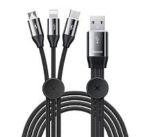 Кабель Baseus Car Co-sharing Three-In-One Data Cable 1м (CAMLT-FX01) USB - Lightning, Type-C, Micro USB