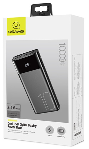 Внешний аккумулятор USAMS Dual USB Digital Display Power bank US-CD97 PB34 10000mAh