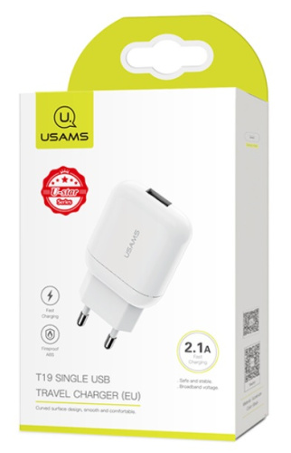 Сетевое зарядное устройство USAMS US-CC078 T19 Single USB Travel Charger