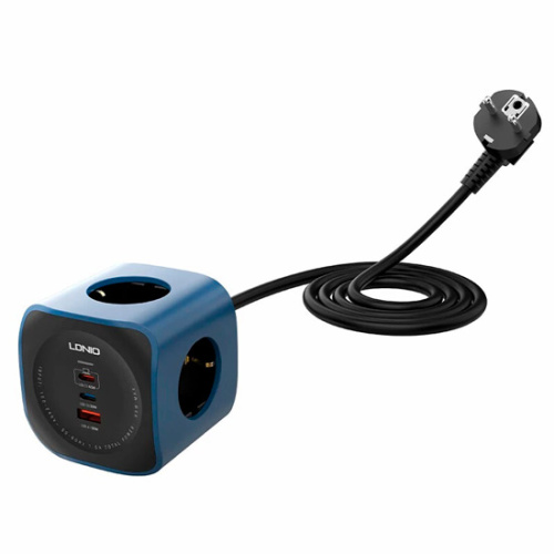 Сетевой фильтр удлинитель LDNIO SE3338 EU, USB-C1-65W, USB-C2-30W, USB-A1-30W