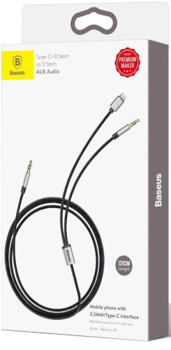 Кабель AUX Baseus L38 Type-C/3.5mm Aux Audio Cable 1.2 м (CALL38-S1)