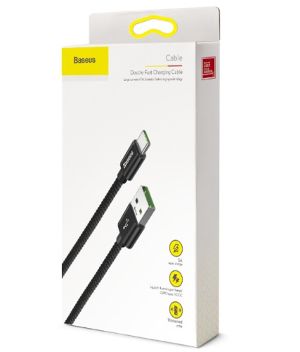 Кабель Baseus Double Fast Charging Cable USB - Type-C 5A 1м (CATKC-A01, CATKC-A09)