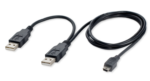 Кабель USB 2.0 для внешних жестких дисков (USB mini) с дополнительным питанием